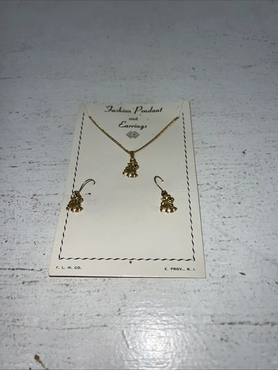 New Womens Fashion Pendant Gold Earrings And Chain Necklace. 63 B-4