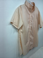 New Women’s Devon Aire Orange Stripe Short Sleeve Button Up Size 40 YY-5