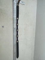 New Black Genuine Leather Chambers Weave And Silver Pendent 32” Belt Z-111