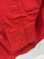 New Men’s ELY Cattleman Simple Red Long Sleeve Pearl Snap 17 X 34 XL T-3