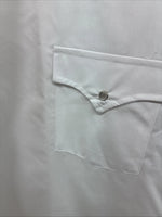 New Men’s ELY Cattleman White Long Sleeve Pearl Snap 18.5 X 35 2XL F-77