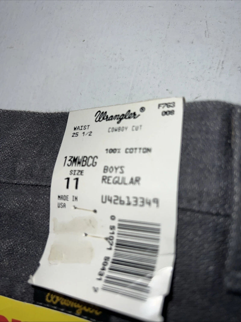New Boys Grey Wrangler Cowboy Cut Pro Rodeo Denim Jeans. 11/25 1/2 C-6