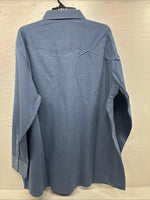 New Men’s White Horse Blue Long Sleeve Pearl Snap 2XL H-26