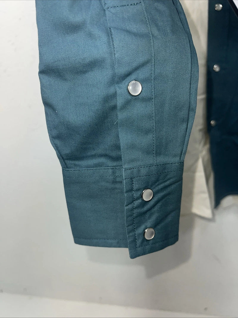 New Children’s White Cumberland Outfitters Long Sleeve Pearl Snap Shirt L S-34