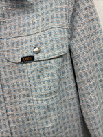 New Women’s Lee Blue Design Long Sleeve Button Up Jacket Size 11 KK-42