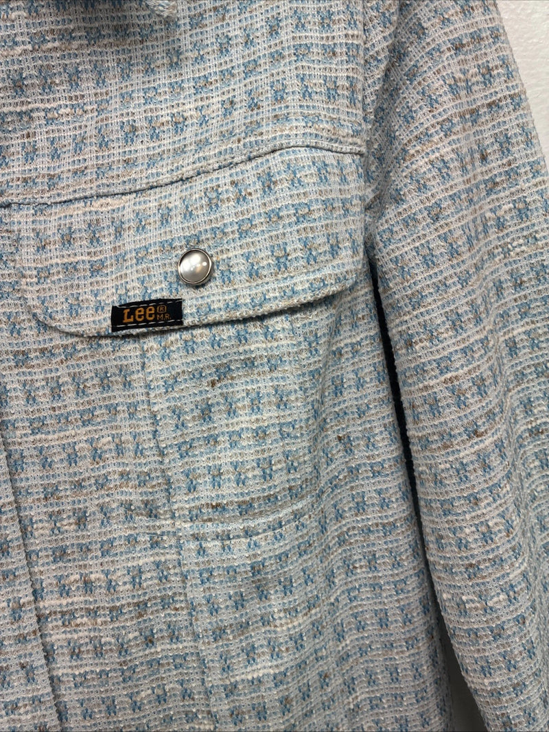New Women’s Lee Blue Design Long Sleeve Button Up Jacket Size 11 KK-42