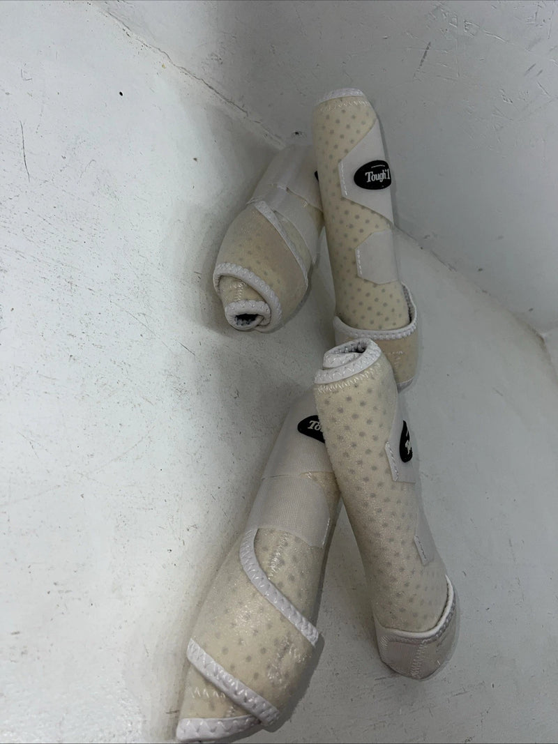 New Tough 1 Extreme Vented White Sport Boots Set Of Four Large #64-18000S HH-4