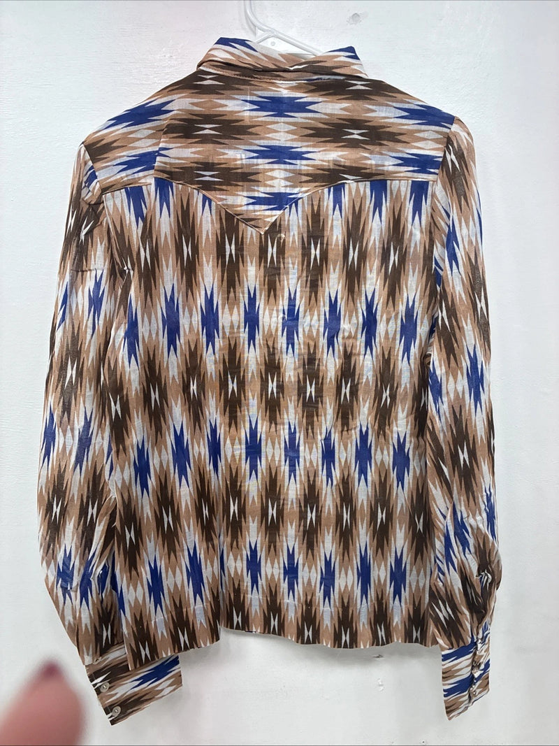 New Women’s Tem Tex Multicolor Long Sleeve Pearl Snap Size 38 KK-102