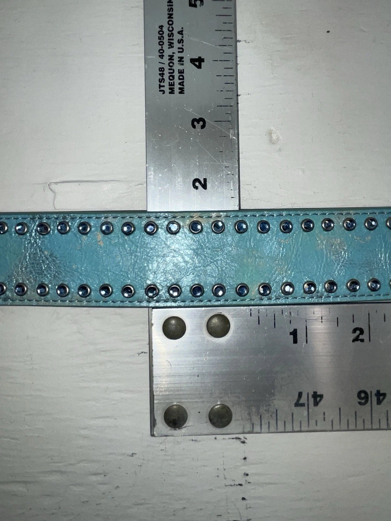 New Blue Genuine Leather 3D Blue Bling 38” Belt #667 JJ-90