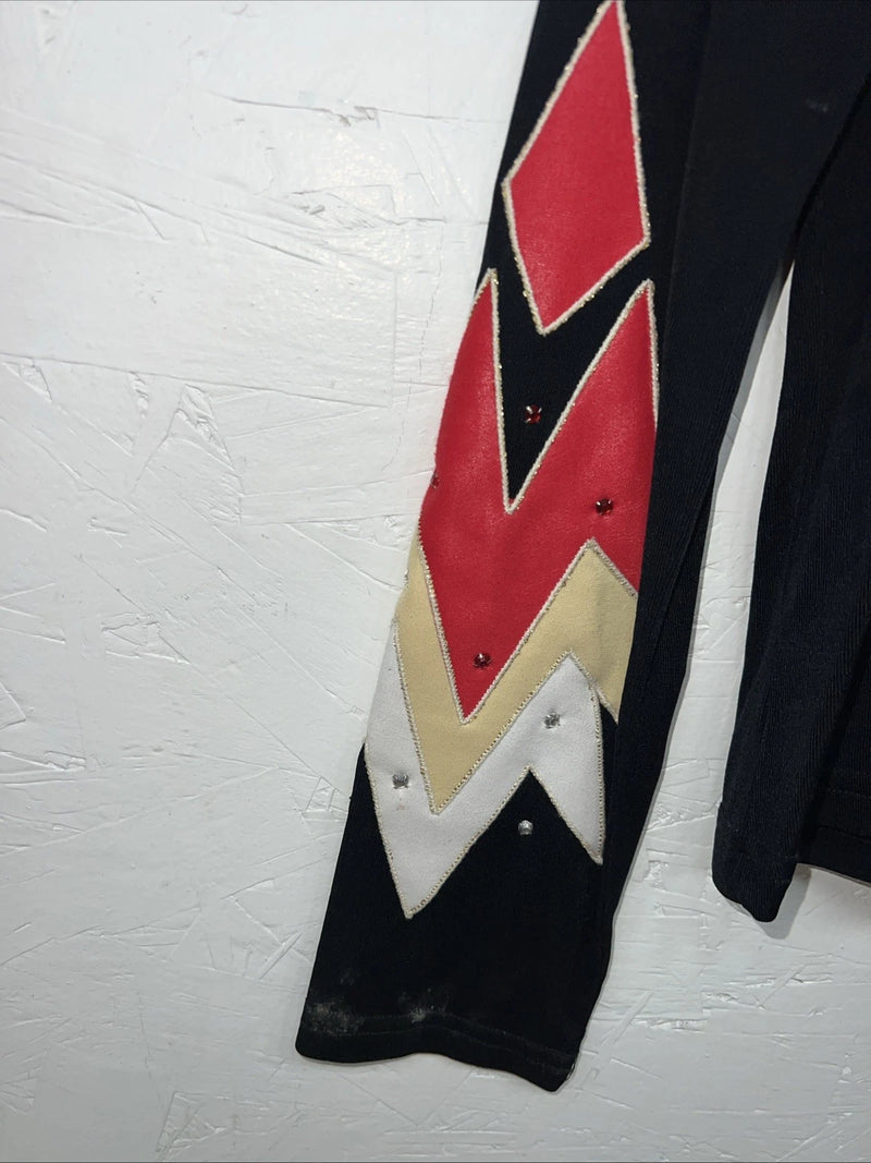 New Womens 1849 Authentic Ranchwear Black Red Long sleeve Show Shirt Large QQ-12