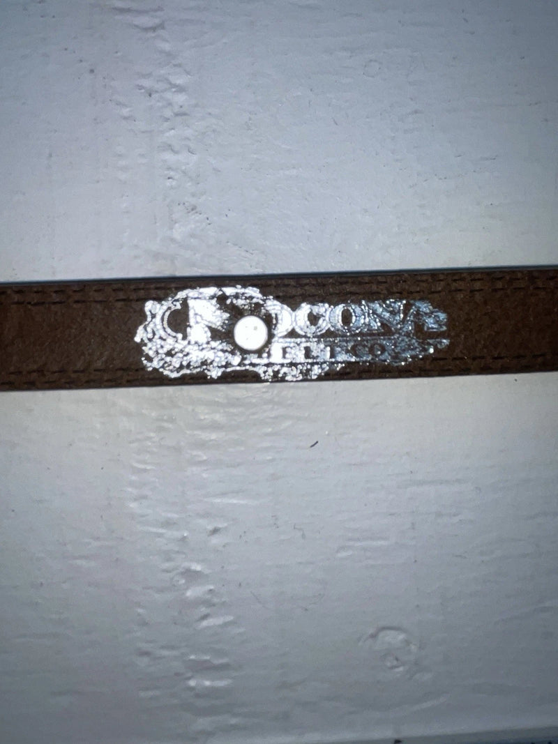New Brown Genuine Leather Nocona Silver Pendent 28” Belt #3216244 JJ-25