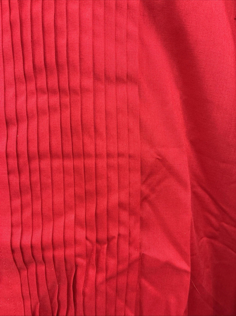 New Classix Red Long Sleeve Button Up English Shirt 18-18.5 2XL X-82