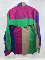 New Men’s San Angelo Multicolor Long Sleeve Button Up Short XL T-39