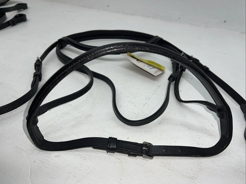 New Equiroyal Black Brown Full English Bridle With Reins #21-9556 Y-28