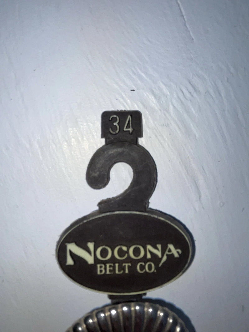 New Blue Genuine Leather Nocona Silver Pendent 34” Belt #277 JJ-89