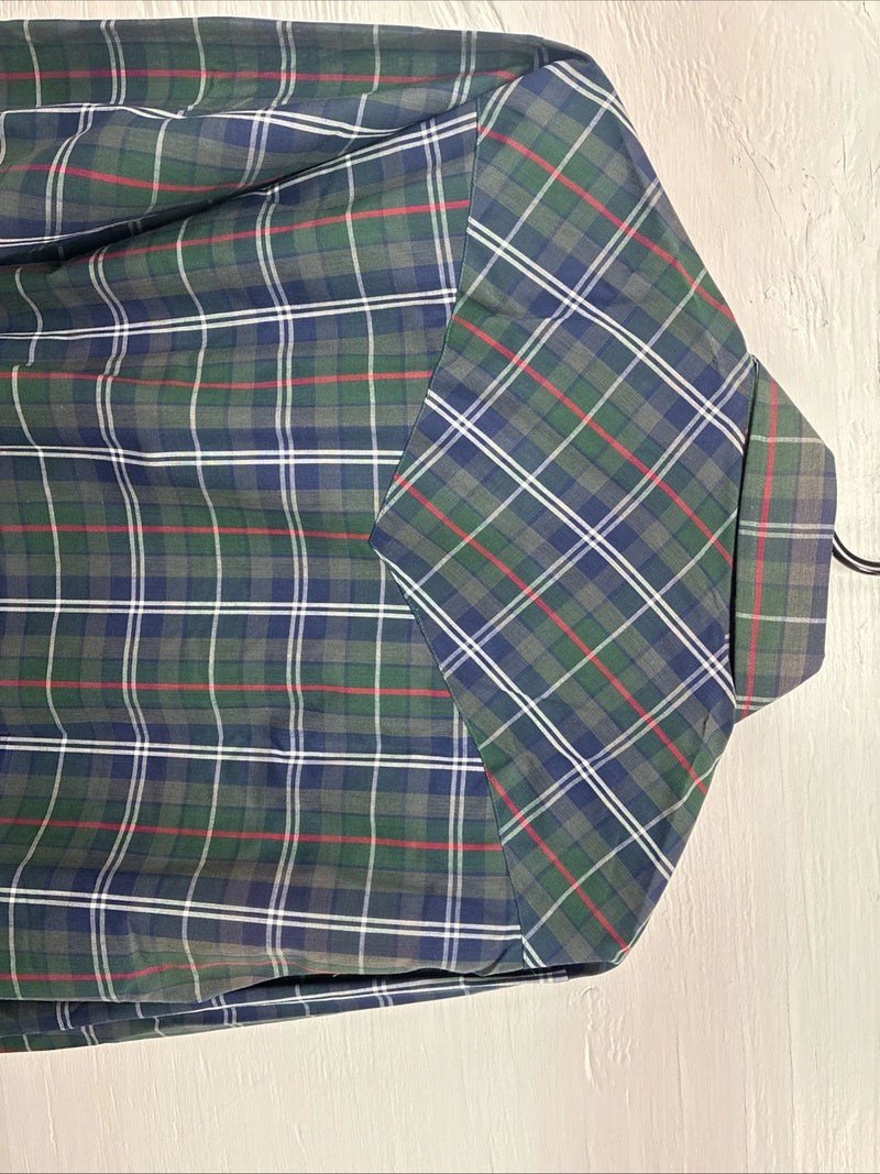New Men’s ELY Plains Green Multicolor Plaid Long Sleeve Pearl Snap Medium M-45