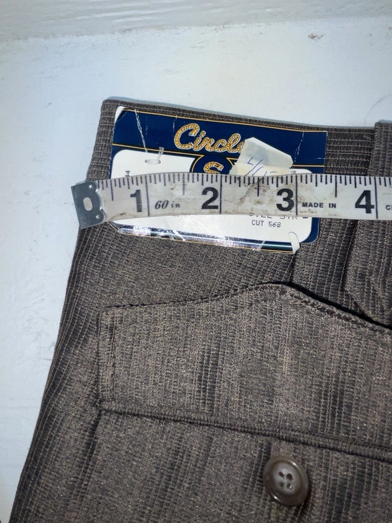 New Vintage Brown Circle S Polyester Pants #CS2391 VV-29