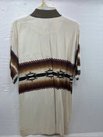 New Men’s Cumberland Brown Western Design Short Sleeve Polo Large M-23