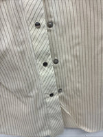 Me Women’s Dickson Jenkins Tan Stripe Long Sleeve Pearl Snap Size 34 KK-28