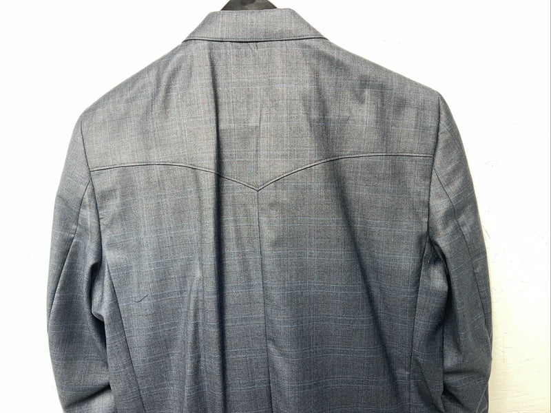New Men’s Circle S Blue Plaid Suit Jacket 48R #25832 X-607