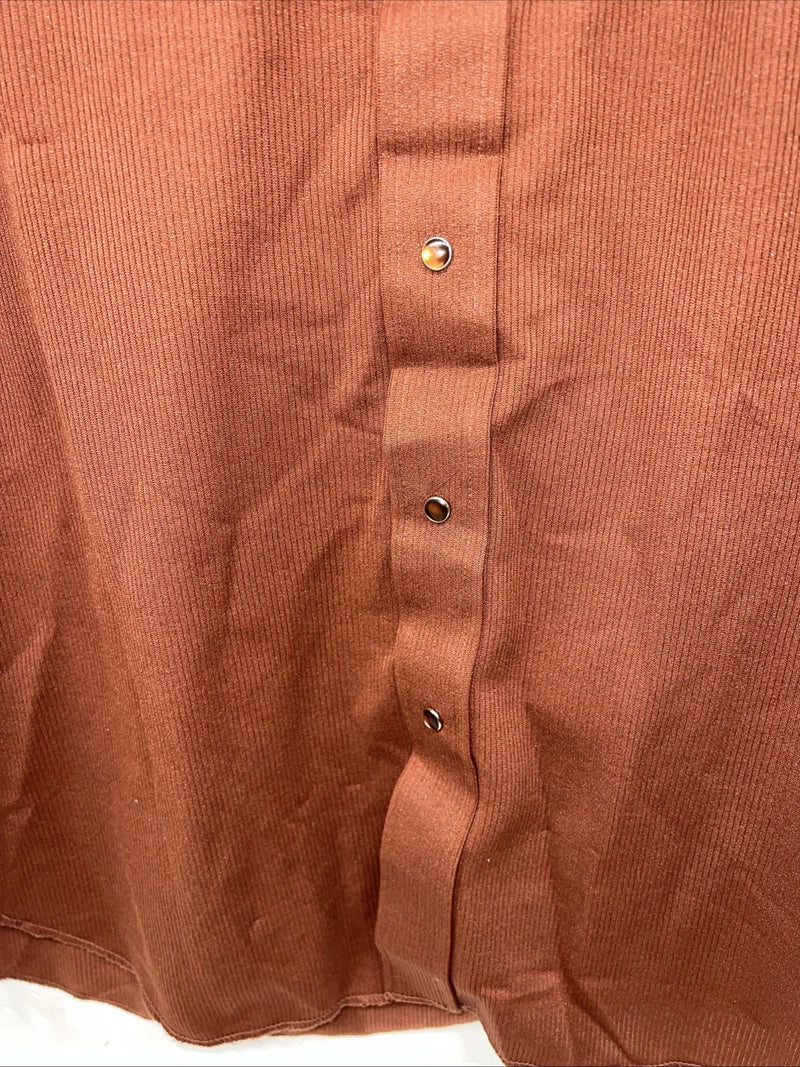 New Men’s Burgundy Panhandle Slim Long Sleeve Pearl Snap Shirt. 15.5x35 M S-12