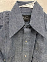 New Men’s Champion Western Jean Design Long Sleeve Pearl Snap 15.5 Medium K-45