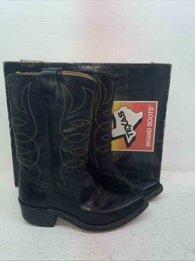 New Men’s Black Texas Brand Cowboy Boots. 6900 8 E. 3-147