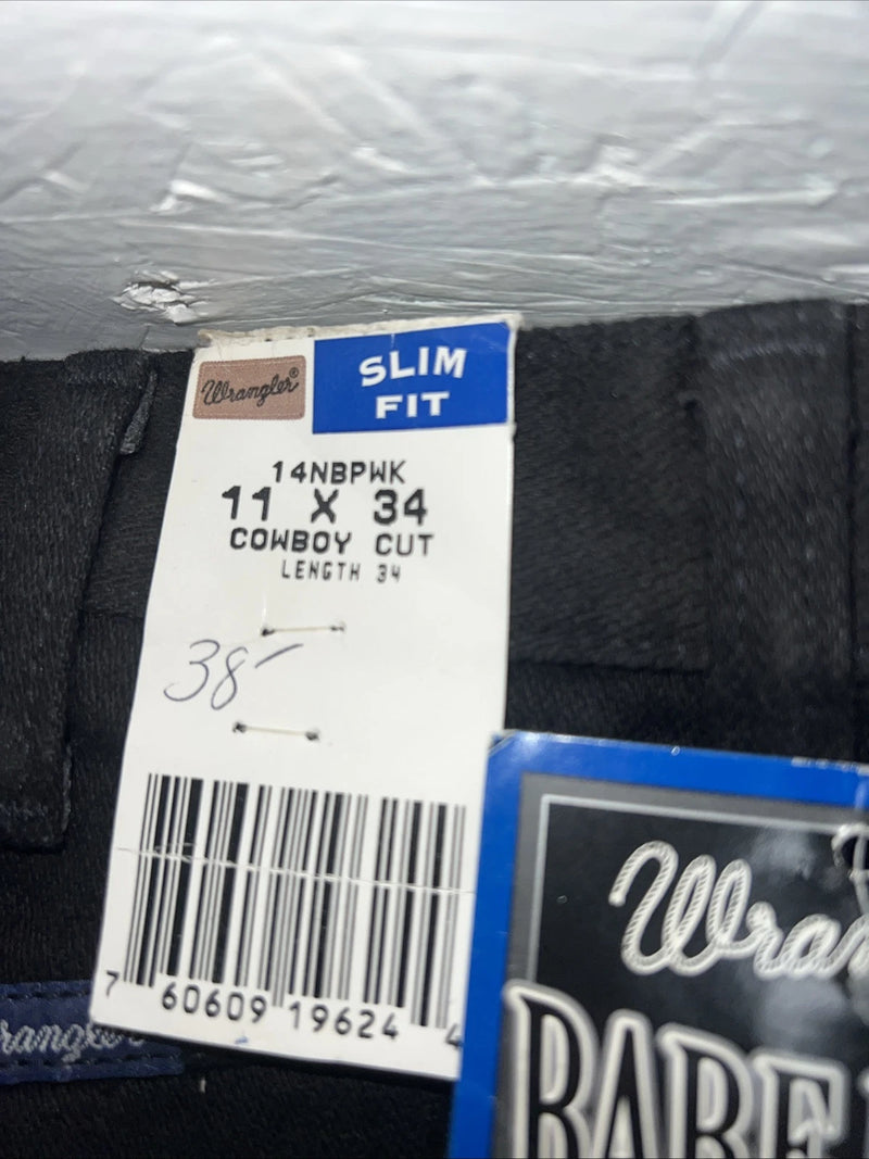 New Women’s Black Bareback Slim Fit Wrangler Denim Jeans. 11x34 I-3