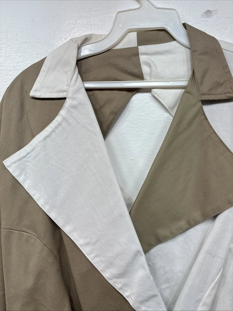 New Women’s Cowboy Threads White Tan Long Sleeve Button Up XL YY-70
