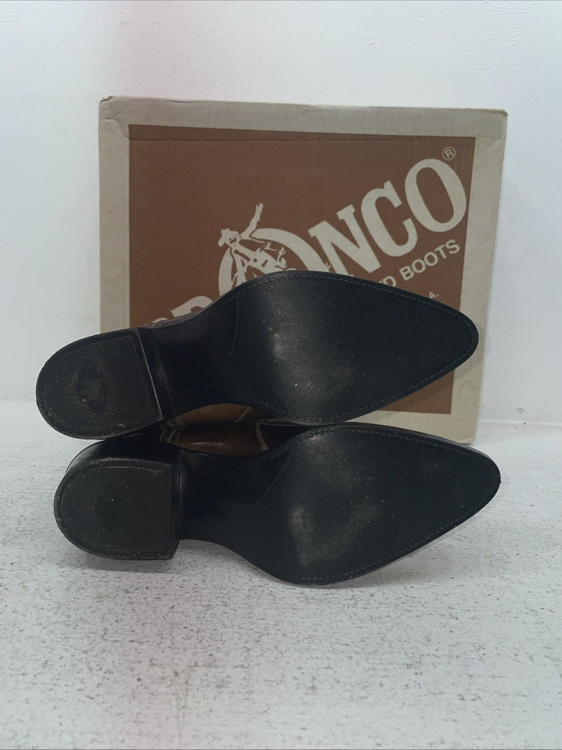 New Youth Brown Texas Brand Cowboy Boots. B 103 5 D. 2-121