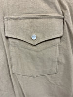 New Men’s White Horse Brown Western Long Sleeve Pearl Snap Large V-21