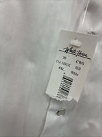 New Men’s White Horse White Long Sleeve Simple Pearl Snap 4XL J-48