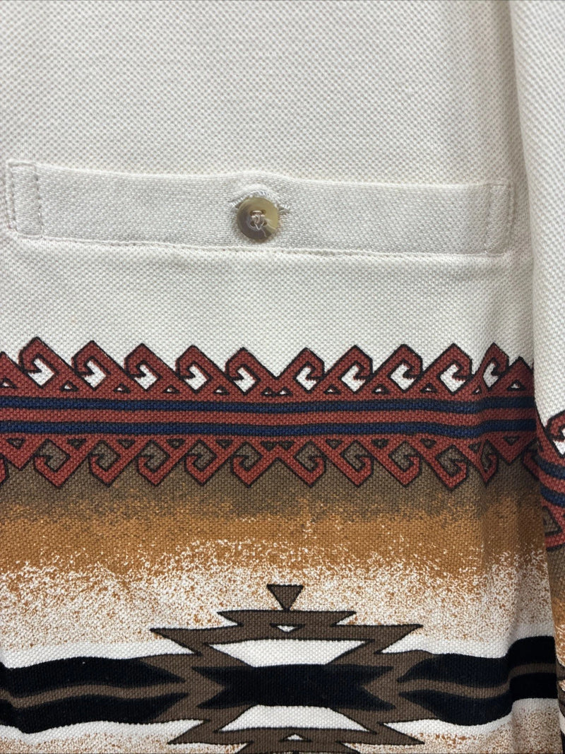 New Men’s Cumberland Brown Western Design Short Sleeve Polo Large M-23