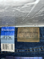 New Men’s Wrangler Blues Dress Easy Relaxed Fit Denim Jeans. 14x32 L-11