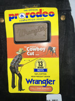 New Boys Black Wrangler Pro Rodeo Cowboy Cut Denim Jeans. 10/25 Regular B-22