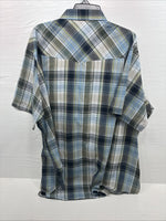 New Men’s ELY Cattleman Multiple Color Flannel Short Sleeve Pearl Snap 4XL F-48