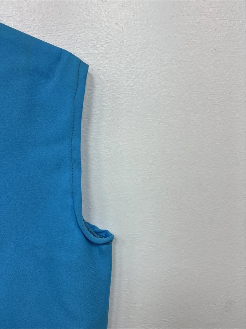 New Women’s Lady DJ Blue Sleeveless Half Zip Size 32 TT-88