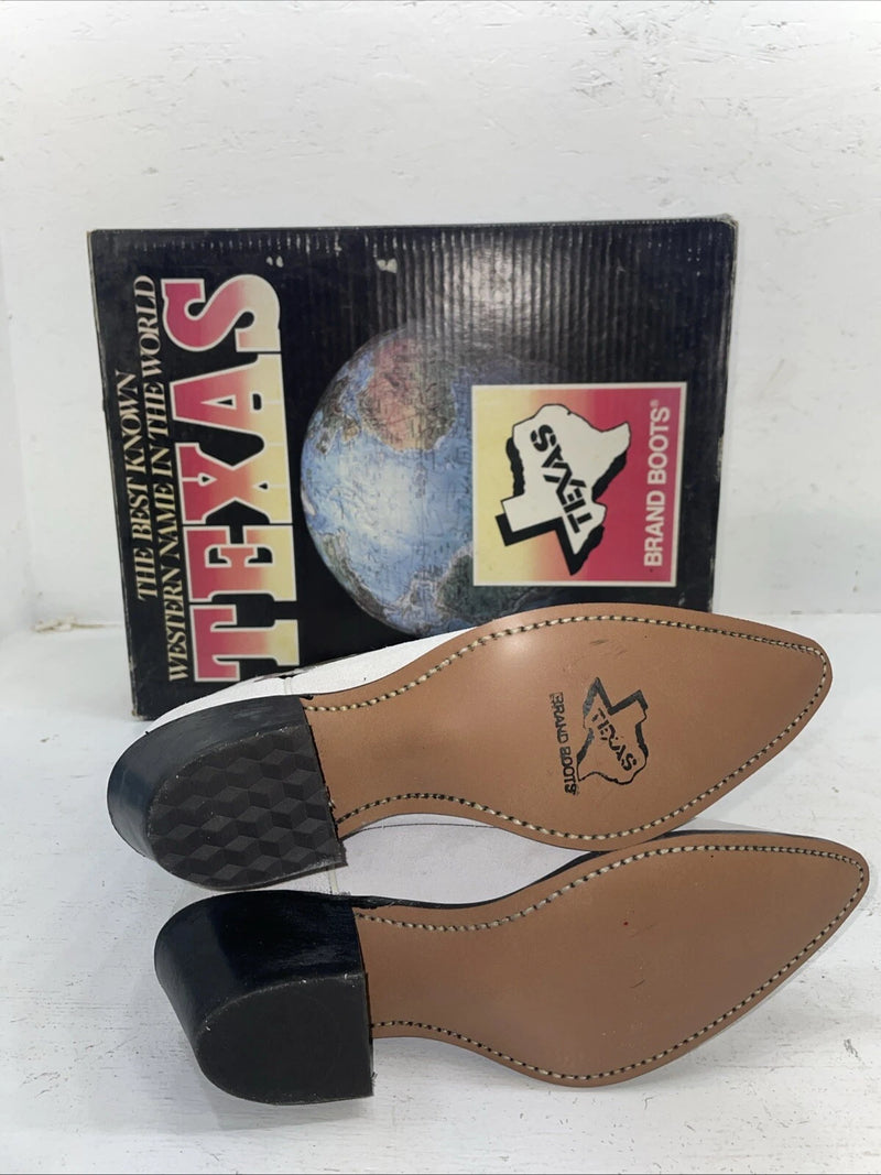 New Women’s White Texas Brand Cowboy Boots. L 198917 7 M. 18-45