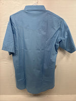 New Men’s ELY Cattleman Blue Short Sleeve Pearl Snap 16 Large AA-107