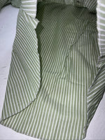 New Men’s Green Stripped Miller Long Sleeve Pearl Snap Shirt 15.5x32 M P-77
