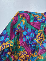 New Women’s Multicolor Designed Long Sleeve Zip Up Shirt Medium TT-62