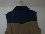 New Women’s Tan Blue Vest Medium #9630 UU-32