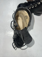 New Infant Dan Post Black Ostrich Print Lace Up Cowboy Boots. 5 D . 24-3