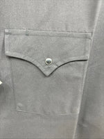 New Men’s ELY Cattleman Black Simple Short Sleeve Pearl Snap 18 2XL F-94