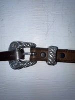 New Brown Genuine Leather Nocona Silver Pendent 28” Belt #3216244 JJ-25