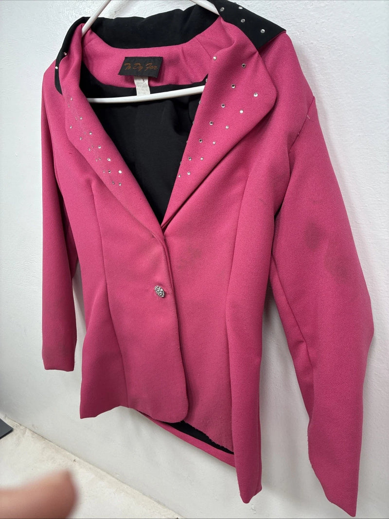 New Women’s To Dy For Pink Black Long Sleeve Button Up Size XL YY-101