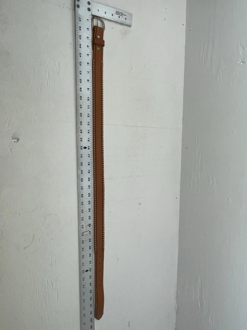 New Brown Genuine Leather Longhorn Weaved 32” Belt #82807 JJ-55