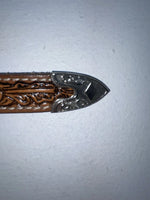 New Brown Genuine Leather Tooled 28” Belt #102 Z-97