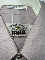 New Men’s Pink Texas Sage Short Sleeve Pearl Snap Shirt 16.5 L P-45