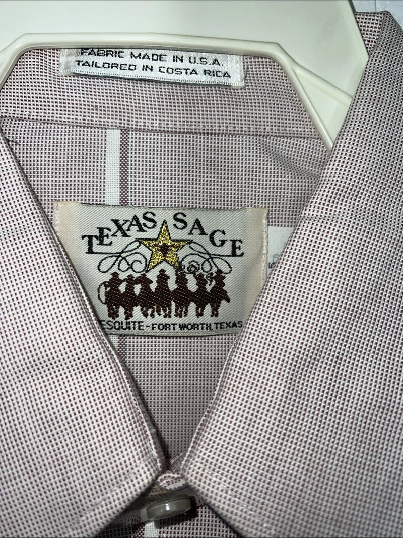 New Men’s Pink Texas Sage Short Sleeve Pearl Snap Shirt 16.5 L P-45